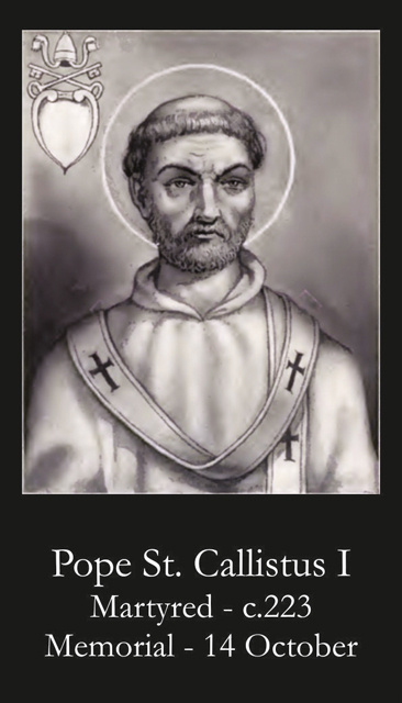 Oct 14th: Pope St. Callistus I Prayer Card